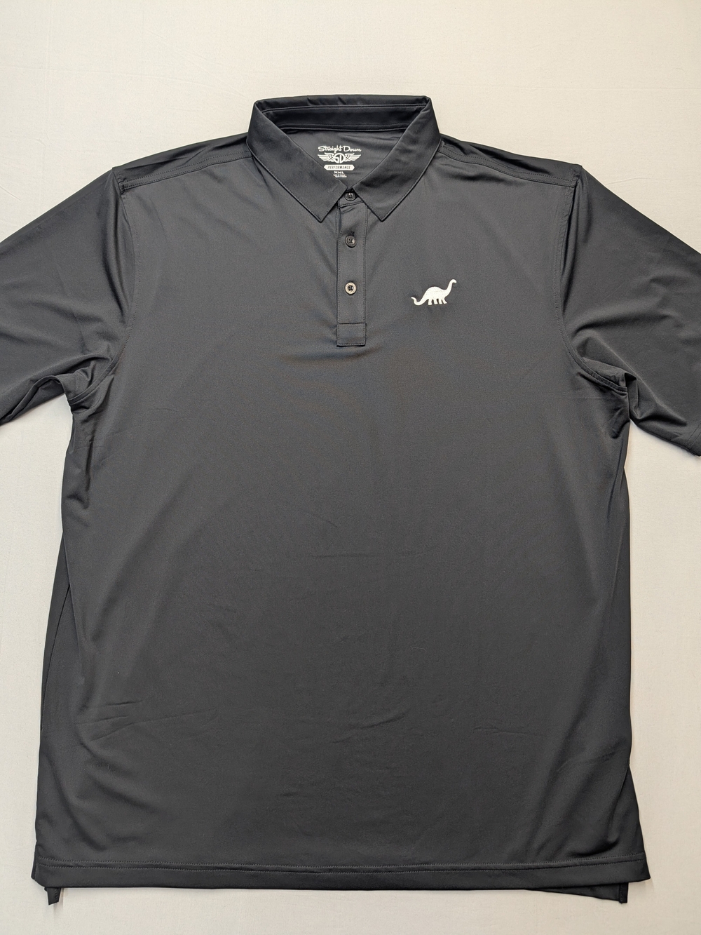 Straight Down Performance Golf Polo Shirt Men's 2XL Black Embroidered